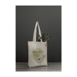 Biologische canvas katoenen tas 180 g/m2 Organic Superb kleur beige afbeelding met logo