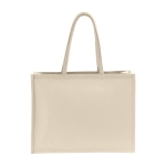 Katoenen tas met logo met resistente binnenlaminering 230 g/m2 Friday kleur beige