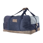 Katoenen tas met denim afwerking bedrukken Manhattan kleur blauw