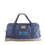 Katoenen tas met denim afwerking bedrukken Manhattan met afdrukgebied