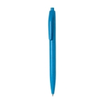 Goedkope eco pen met drukknop en blauwe inkt Fiber kleur blauw