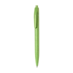 Goedkope eco pen met drukknop en blauwe inkt Fiber kleur groen