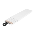 Set van 6 promotionele witte potloden in doos White kleur wit