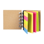 Notitieblok met stickynotes met logo op harde kaft Spiral kleur naturel