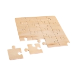 Houten puzzel bedrukt met afbeelding WoodMate kleur hout afbeelding met logo