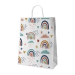 Kleine witte tas gemaakt van ecologisch papier Eco Mall Mini kleur wit afbeelding met logo