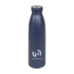 Thermosfles met rubberen stop 500ml Tendy kleur blauw afbeelding met logo