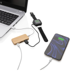 USB 2.0-hub met en kabel Bamboo Type-C-poort kleur bruin derde weergave