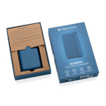 Powerbank met logo voor snel opladen drie apparaten Alameda kleur blauw