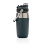 Stalen thermosfles met dubbelfunctioneel deksel 500 ml Slender kleur marineblauw derde weergave