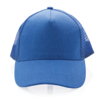 Duurzame katoenen trucker cap bedrukken Eco Mesh kleur blauw tweede weergave