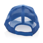 Duurzame katoenen trucker cap bedrukken Eco Mesh kleur blauw derde weergave