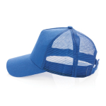 Duurzame katoenen trucker cap bedrukken Eco Mesh kleur blauw vierde weergave