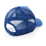 Duurzame katoenen trucker cap bedrukken Eco Mesh kleur blauw vijfde weergave