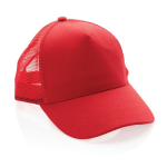 Duurzame katoenen trucker cap bedrukken Eco Mesh kleur rood zevende weergave