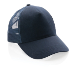 Duurzame katoenen trucker cap bedrukken Eco Mesh kleur marineblauw zevende weergave