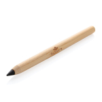 Duurzame bamboe pen laten bedrukken Bamboo Infinity kleur bruin weergave met logo