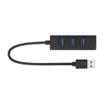 Multipoort met 4 bedrukte USB hubs USB 3.0 Adapt kleur zwart derde weergave