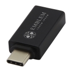 Promotionele aluminium USB-C 3.0-adapter met logo Adapt kleur zwart weergave bedrukking logo 2