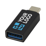 Promotionele aluminium USB-C 3.0-adapter met logo Adapt met afdrukgebied