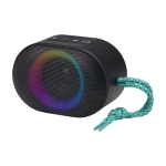 Compacte draadloze speaker met sfeerlicht en diverse functies kleur zwart tweede weergave