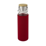 Borosilicaatglazen fles met deksel en handvat 660 ml Crystal Clip kleur rood derde weergave