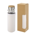 Borosilicaatglazen fles met deksel en handvat 660 ml Crystal Clip kleur wit