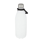 Extra grote stalen fles met thermosfunctie en handvat 1,5L Giant kleur wit