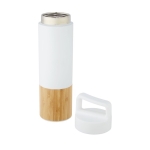 Thermosfles met bamboe detail en handvat 540ml Térmica Bamboo kleur wit tweede weergave