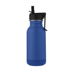 Kleine stalen sportfles met tuit voor kinderen 400ml Kids kleur blauw tweede weergave voorkant