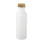 Stalen fles met bamboe deksel met elegant design 650ml Glorious kleur wit