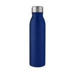 Roestvrijstalen sportfles met logo van 700 ml metalen deksel Harper kleur blauw tweede weergave voorkant