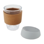 Glazen beker met kurkgreep 360 ml Takeaway Cork Grip kleur grijs derde weergave