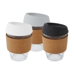 Glazen beker met kurkgreep 360 ml Takeaway Cork Grip kleur grijs tweede weergave meerdere kleuren