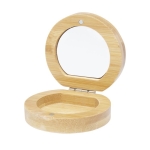 Compacte bamboe zakspiegel met klein compartiment Bamboo kleur naturel tweede weergave voorkant