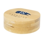 Compacte bamboe zakspiegel met klein compartiment Bamboo kleur naturel