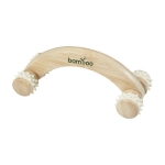 Bamboe Body Massager met Rollers Bamboo kleur naturel weergave tampondruk