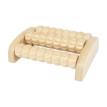 Promotionele bamboe 3 roller voetmassageapparaat Bamboo kleur naturel