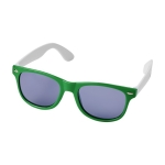 Tweekleurige zonnebril met logo en witte pootjes White Temples kleur groen