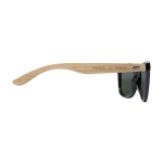 Hoge kwaliteit eikenhout zonnebrillen bedrukken Polarized Wood kleur hout tweede weergave zijkant met logo 2