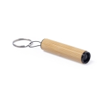 Cilindrische bamboe zaklamp sleutelhanger Bamboolight kleur naturel tweede weergave