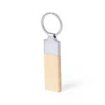 Houten sleutelhanger met logo en metalen details Duo Wood kleur naturel tweede weergave