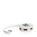 Compacte ronde USB-hub Eco-type Wheat Straw met jouw bedrukking