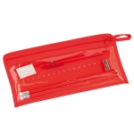 Non-woven etuiset met 7 accessoires Transparant kleur rood