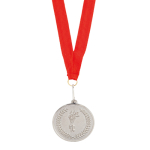 Metalen medaille bedrukken met rood lint Rank