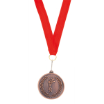 Metalen medaille bedrukken met rood lint Rank