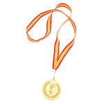 Metalen medaille bedrukken met rood lint Rank