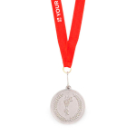 Metalen medaille bedrukken met rood lint Rank met jouw bedrukking