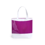 Bedrukte PVC-strandtassen met logo in heldere kleurencombinatie kleur fuchsia  negende weergave