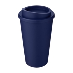 Dubbel geïsoleerde plastic koffiebeker 350 ml Takeaway Americano kleur donkerblauw tweede weergave voorkant